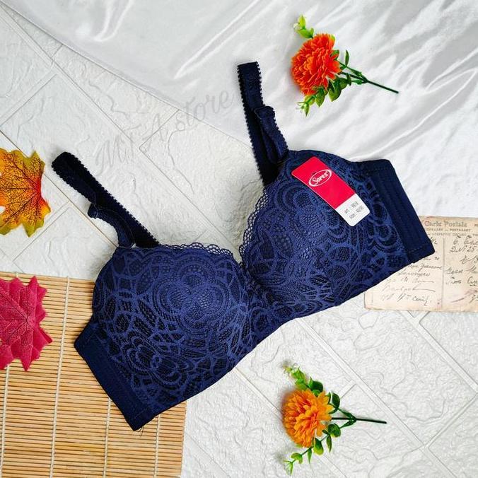 Bra Cup Full Sorex 9818 Pakai Kawat Brokat Elegant Size 34-40 Cup B-C/Full Cup Bra Brookat Sorex