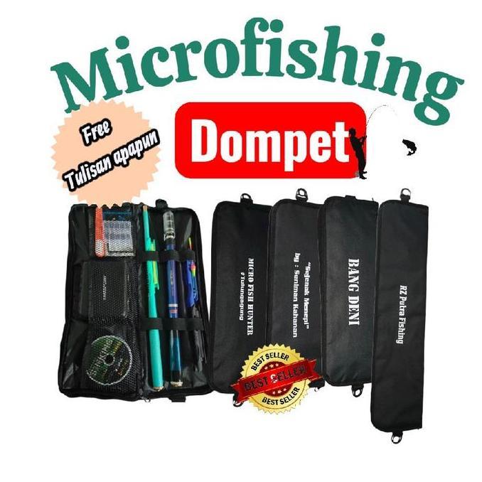 Tas Joran Dompet Lipat Microfishing Serbaguna Material D300 Waterproff Bonus Sabuk Selempang Cantola
