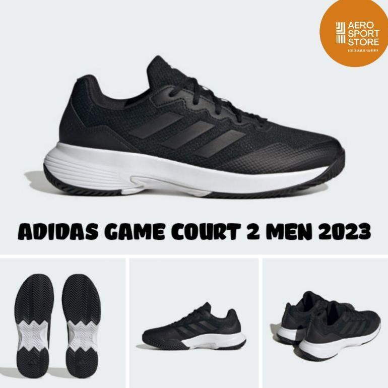 Hot Sale [ Sepatu Tenis Lapangan Adidas Game Court 2 Men 2023 - Hitam ]