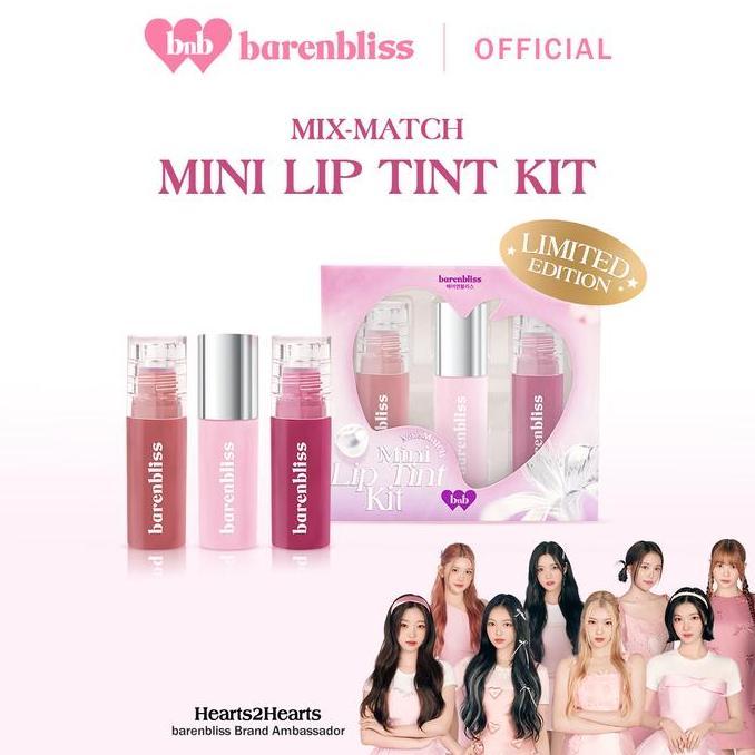 NEW MUST HAVEBNB barenbliss Mix-Match Mini Lip Tint Kit (Mousse Tint and Glow Tint 3pcs Mini-pack)