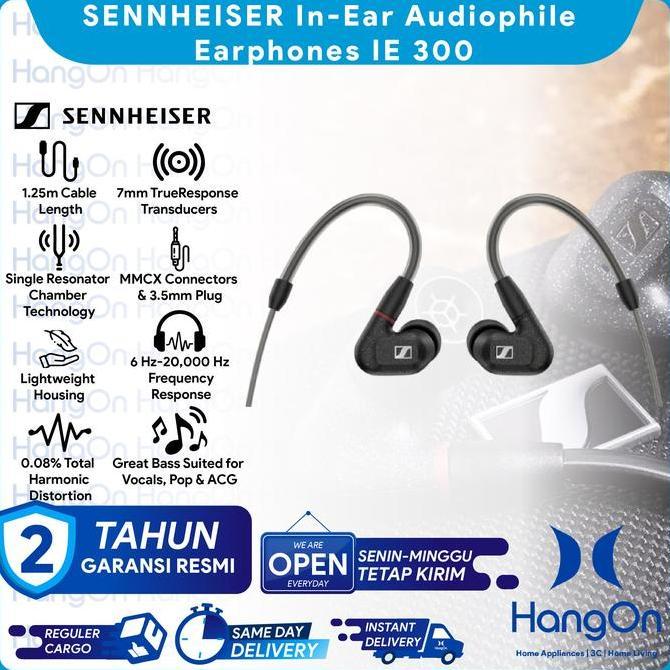 SENNHEISER IN-EAR AUDIOPHILE WIRED EARPHONES IE 300 TRUERESPONSE TRANSDUCERS EARPHONE KABEL COMPACT 