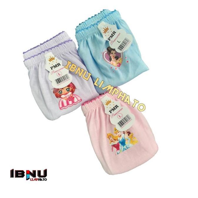 DY128 >> Celana Dalam Anak Perempuan 6pcs CanCut Fashion Motif Bahan Katun Berbagai Pilihan Warna