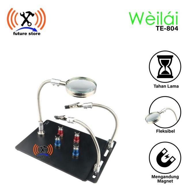 WEILAI WL-804 PENJEPIT PCB HOLDER + KACA PEMBESAR /JEPITAN MAGNET ORI MURAH