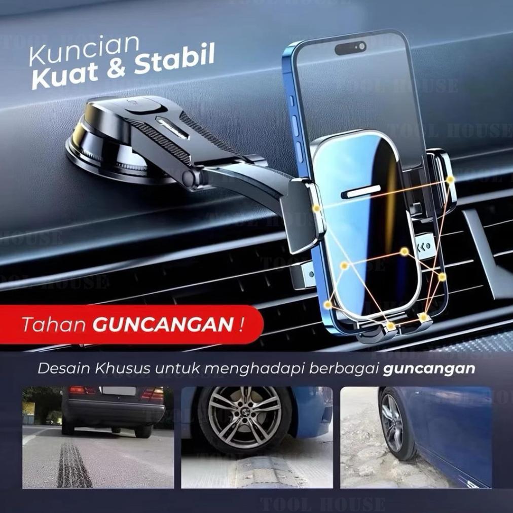 PROMO TERBARU TOOL HOUSE [GARANSI TOKO 1 TAHUN] HOLDER HP MOBIL DASHBOARD CANGKIR HISAP 360 DERAJAT 