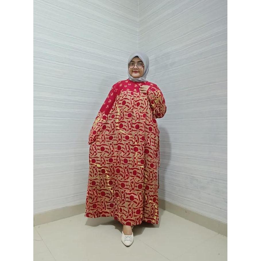 GAMIS BATIK JUMBO TALITHA LD 145 PB 135 motif Bunga Cantik Muslim Wanita Syari