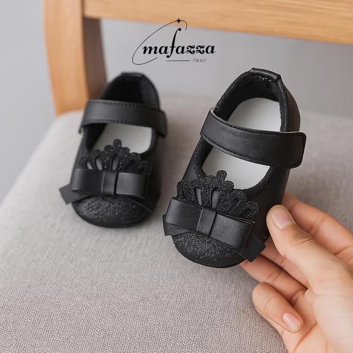 DN20 - Mafazza Sepatu Bayi Prewalker Perempuan 0 6 12 Bulan Variasi Mahkota Flat Baby Shoes Anak 1 T