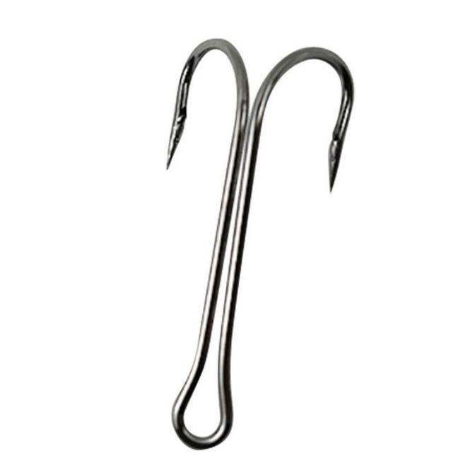TEASEL Aneka Umpan - 100pcs High Carbon Steel Fishing Hook Double Hook Soft Frog Hook 1#/2#