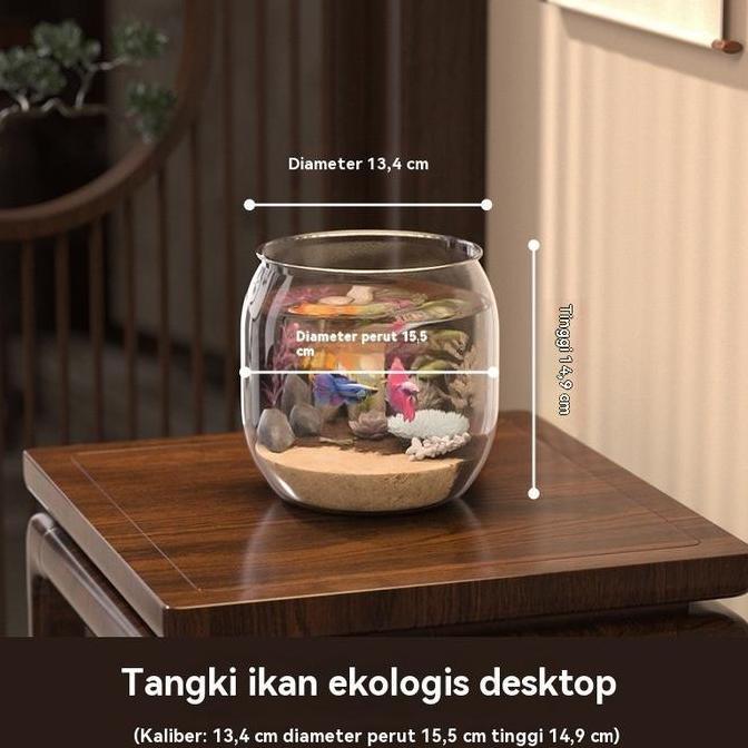 HIKAUN Aquarium Bulat Toples/ Aquarium Toples Bulat Ikan Hias/ Aquarium /Aquarium Bulat Fish Bowl/Fi