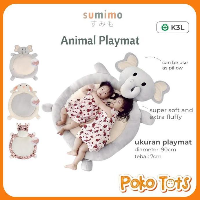 Sumimo Baby Playmat With Soft Pillow Animal Head Alas Tidur & Main Anak Sumimo