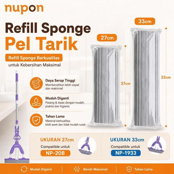 Nupon Sponge Refill Fold Mop - Refill Pel Tarik Untuk Pel Tarik Np-20