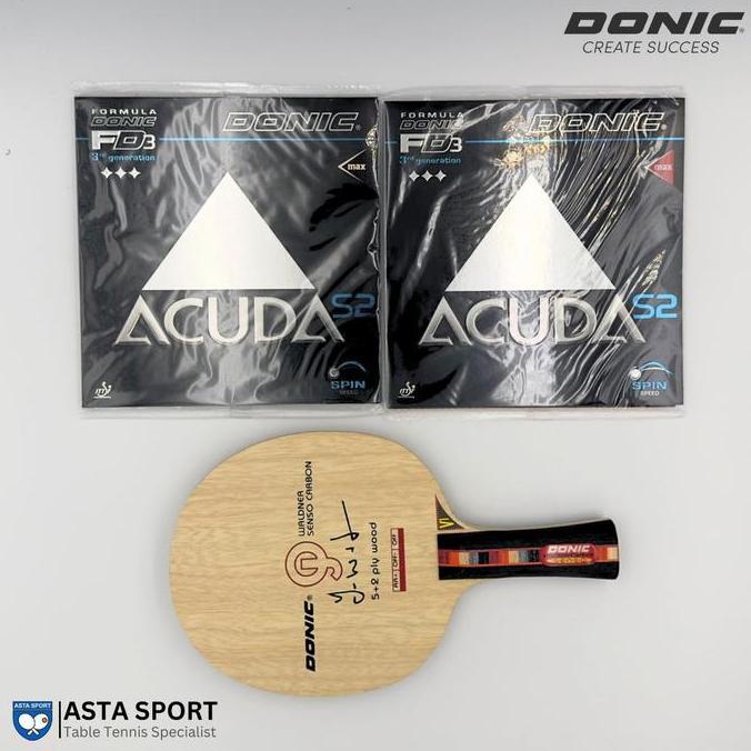 Bat Tenis Meja Donic Waldner Senso Carbon allround+ Acuda Set