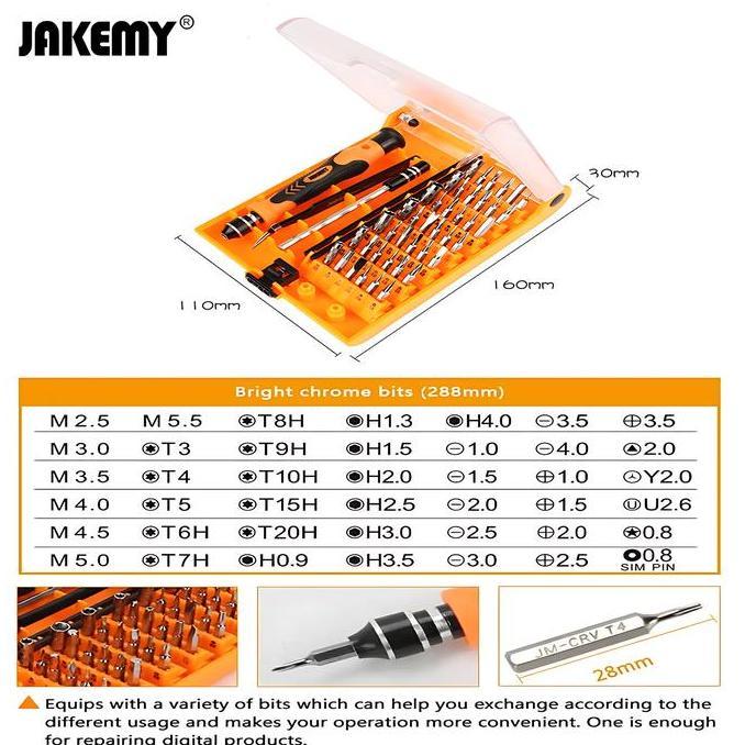 Hnds- Jakemy 42 In 1 Screwdriver Set Repair Tools - Jm-8128