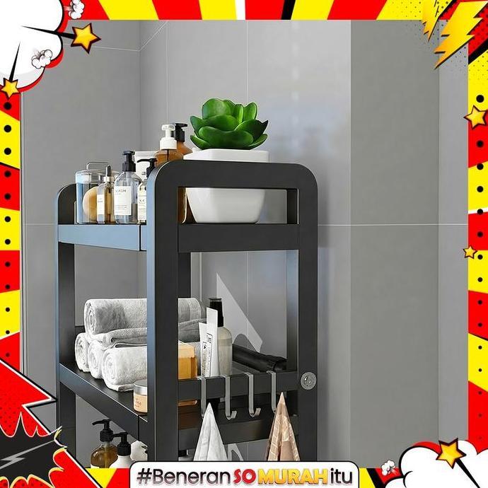 PRELIYE Rak Toilet Kamar Mandi Bahan Besi Kokoh Anti Karat Rak Susun Tempat Sabun Detergen Multifung