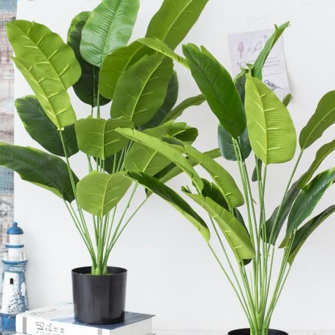 Daun Pisang Plastik Tanaman Hias Talas Artificial Tanpa Pot Besar