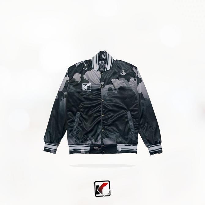 JAKET BASEBALL VARSITY - DIVERSITY JACKET KIRAL - VIJENDRA BLACK GREY