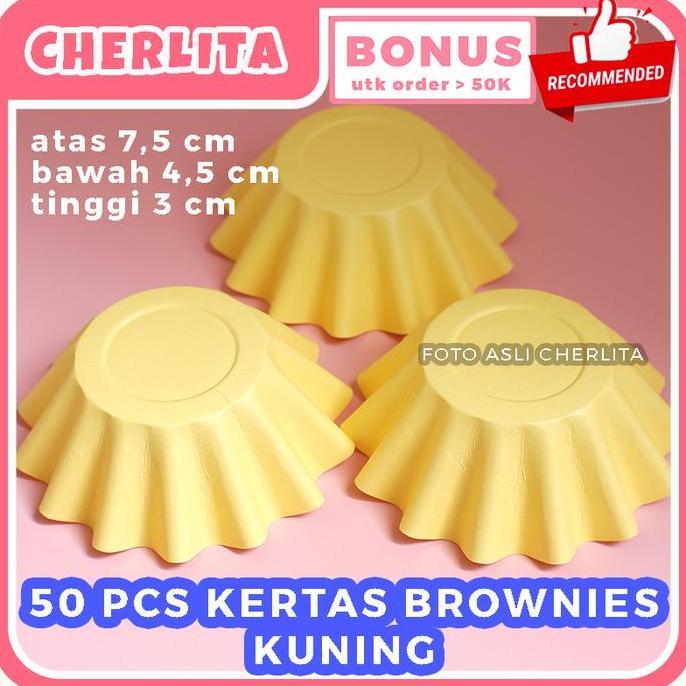 Ohnice- Kertas Cup Brownies Tebal Foodgrade Cupcake Kue Potong Cantik Laminasi