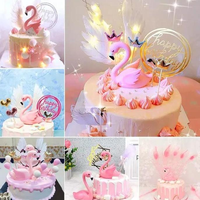 Pilihan - Topper Kue Flamingo / Cake Topper Flamingo Pink / Angsa Pink Flamingo