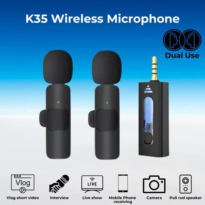 Super Clip On Microphone K35 Mic Clip Wireless Usb / Mic Youtuber Bluetooth Isi 2 Mic