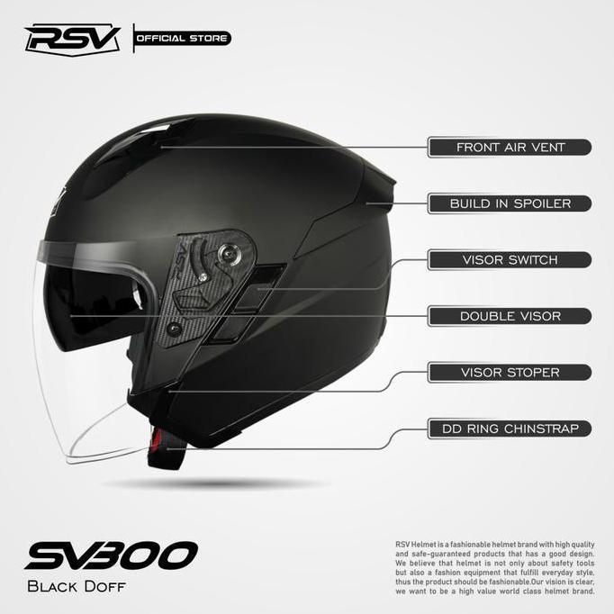 HELM RSV SV300 SOLID BLACK DOFF