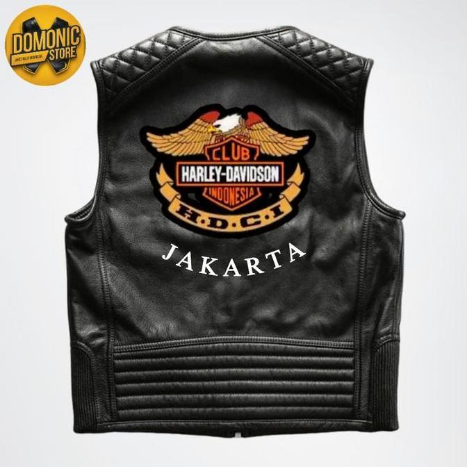VEST KULIT HARLEY DAVIDSON ROMPI HOG VEST HDCI JAKET KULIT SAPI ASLI IMPORT