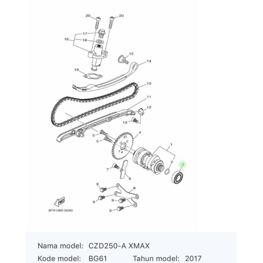 BEARING NOKEN AS XMAX / 93306-002XM ASLI