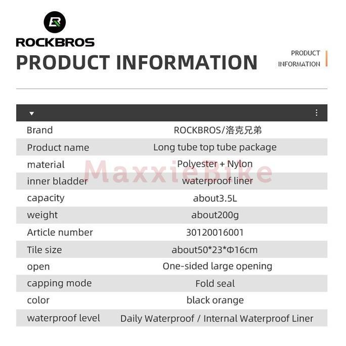 ROCKBROS 060 Tas Frame Sepeda Bike Bag Tube Touring Waterproof