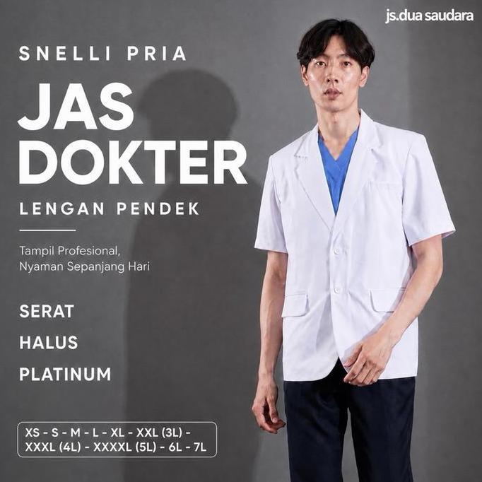 Jas dokter pria / sneli dokter pria / jas putih / jas koas / baju dokter cowo / jas dokter cowo leng
