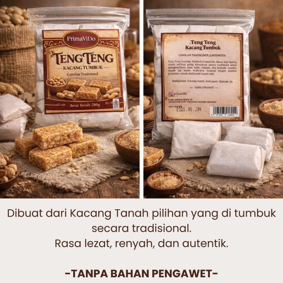 G Teng Teng Kacang Tumbuk Snack Kacang Tanah Tanah Tumbuk dengan Gula Asli Homemade Renyah & Lezat