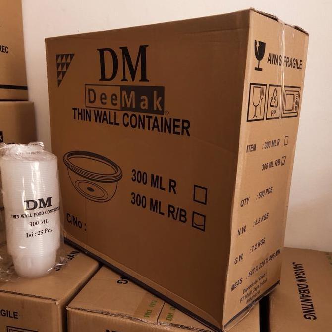 THINWALL DM MANGKOK BULAT 300 ML RB - 500 SET / KARDUS