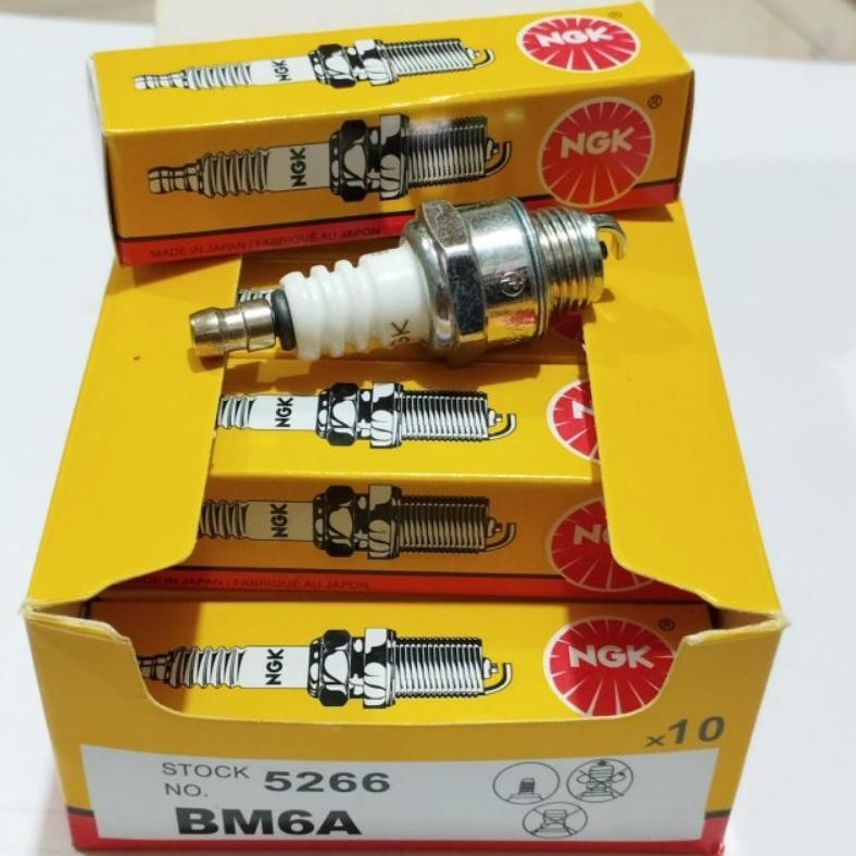 10(Sepuluh)pcs Spark Plug Busi Mesin Potong Rumput BP6MA Chainsaw Senso Kecil BesarSemprot Hama Moto