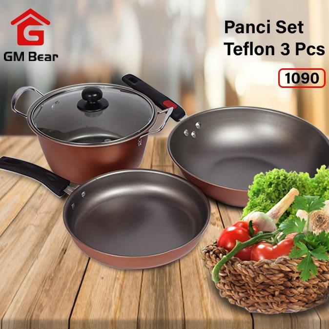 Gsf Panci Teflon Get 3 1 Set/ Satu Set Teflon/ Panci Teflon Set 3in1 new anti lengket