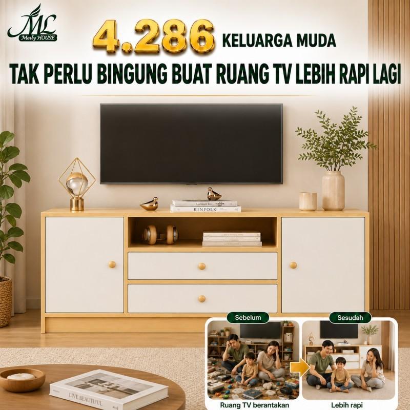 Meja Tv 180Cm Besar Meja Tv Minimalis Nordic Meja Tv Kayu Rak Tv Lemari Tv Kabinet Tv Murah Modern J