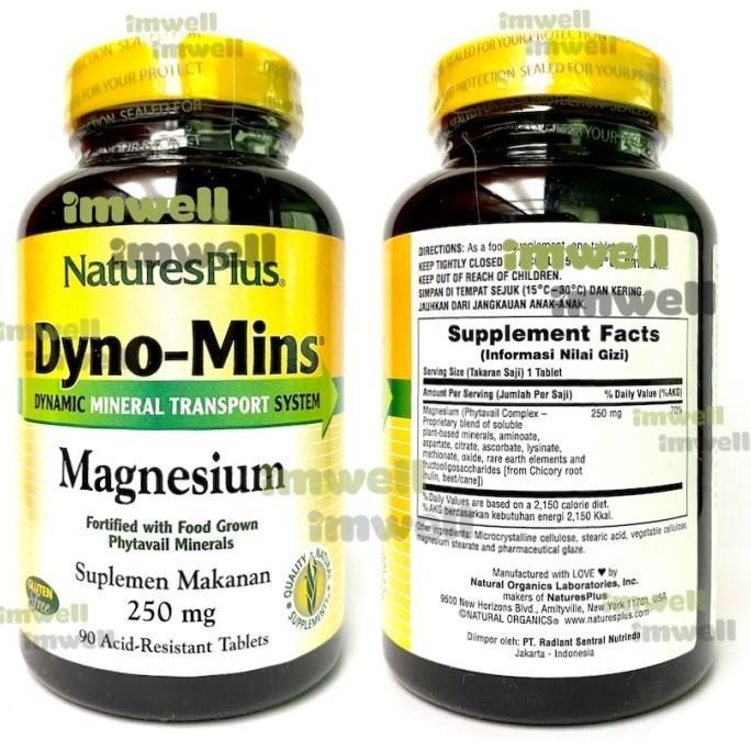Natures Plus Dyno Mins Magnesium 250mg (90) - 100% Original