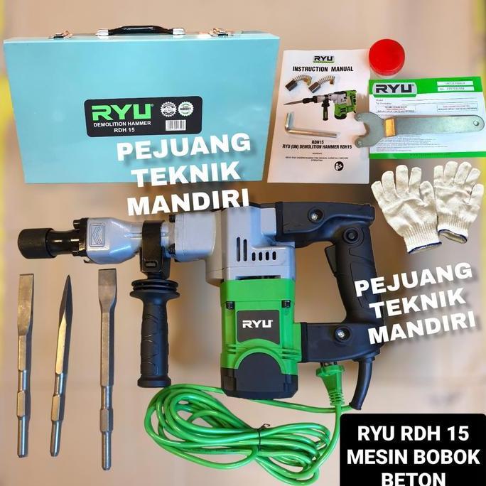 MESIN BOR BOBOK TEMBOK BETON RYU RDH 15 / DEMOLITION HAMMER RYU RDH15