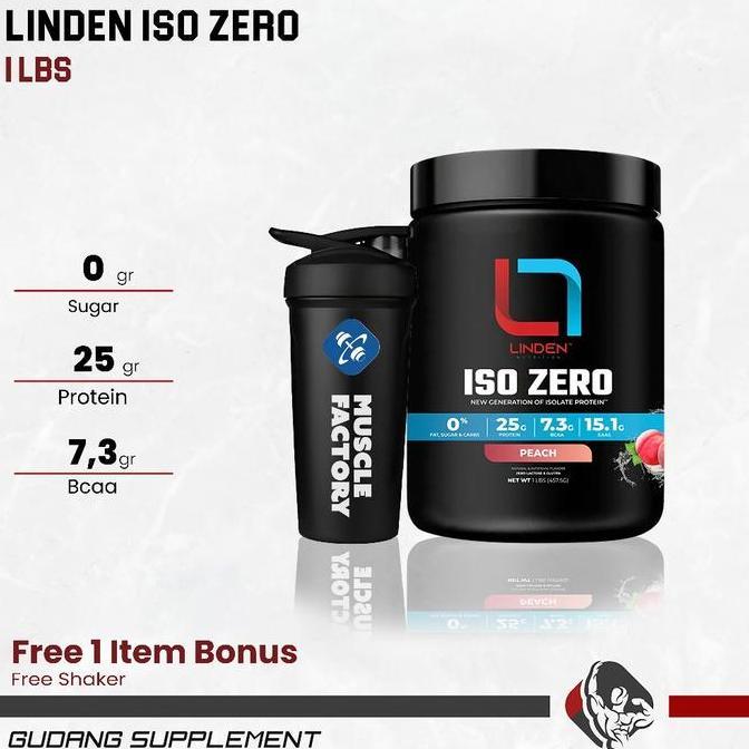 LINDEN Iso Zero 1 Lbs / 450 Gram Susu Whey Protein Isolate Clear Import BPOM Certified