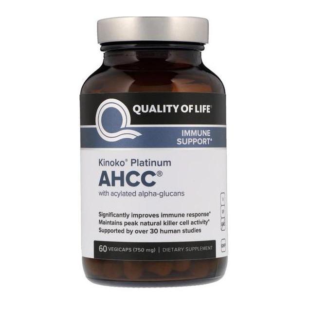 Quality of Life Labs, Kinoko Platinum AHCC, 750 mg, 60 Vegicaps