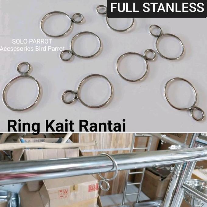 *****] Ring 8 untuk Kait Rantai Burung Stainless Anti Karat & Gigit untuk Tangkringan/Tripod Ringan 