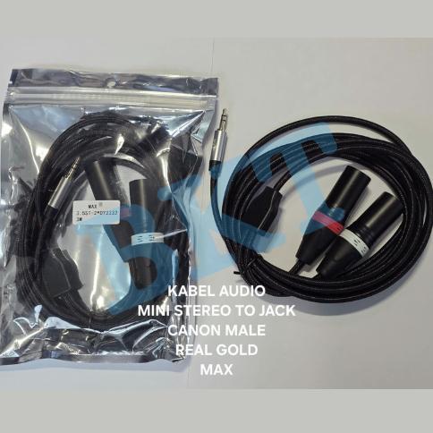KABEL UNTUK MIXER KE HANDPHONE / 2 JEK CANON TO JEK MINI STEREO