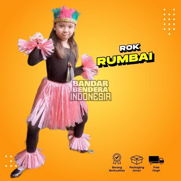 (Best) Rok rumbai merah putih handmade tali rafia DIRGAHAYU HUT RI