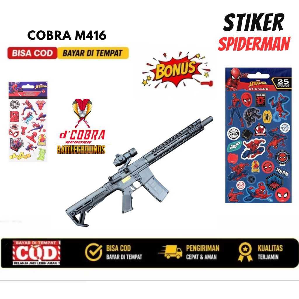 Mainan ini dapat Stiker 5 lembar/Cobra kokang M416 Kualitas terjamin bisa COD
