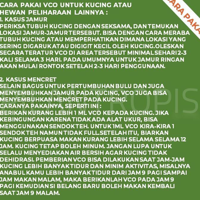 Bestseller Minyak Vco Kucing Karein Obat Jamur Kucing Spray Skabies Kurap Gudik Kudis Gudig Kucing A