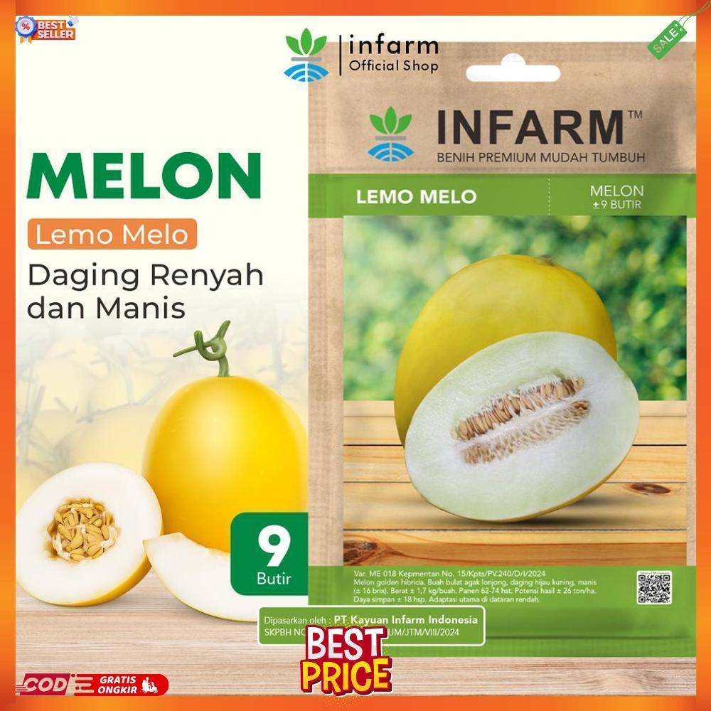 INFARM - Benih Melon Lemomelo Unggul, Bibit Buah Melon Golden Super Bibit Buah Melon Premium CD Infa