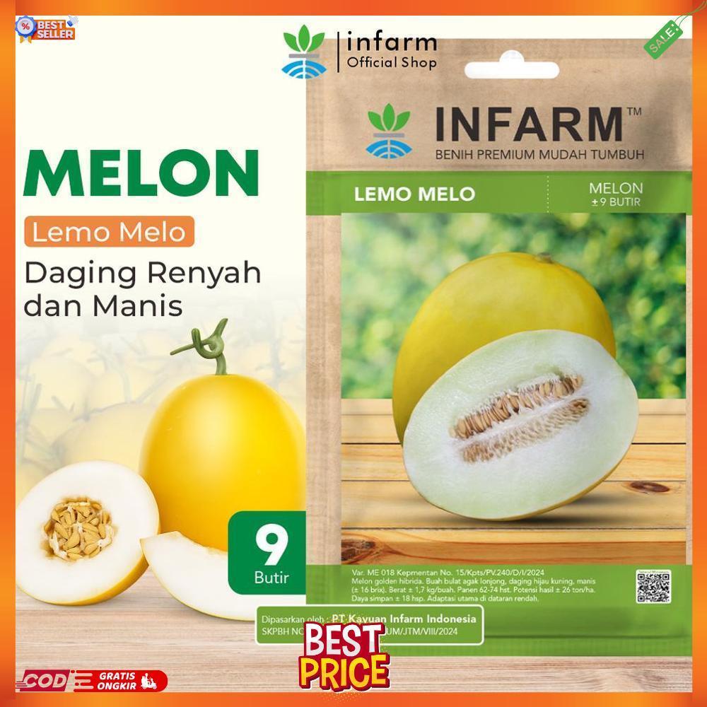 INFARM - Benih Melon Lemomelo Unggul, Bibit Buah Melon Golden Super Bibit Buah Melon Premium CD Infa