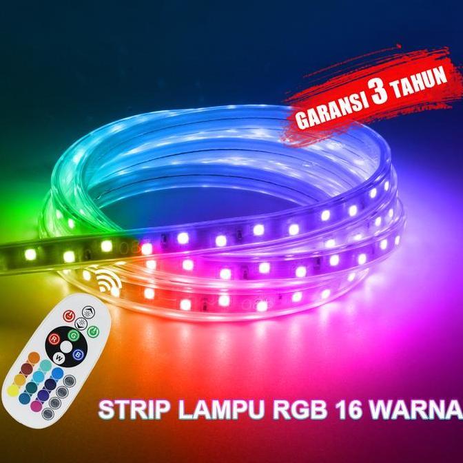 Strip lampu LED tahan air, strip lampu 16 warna variabel rangkaian lampu suasana RGB 10M20M30M Putih