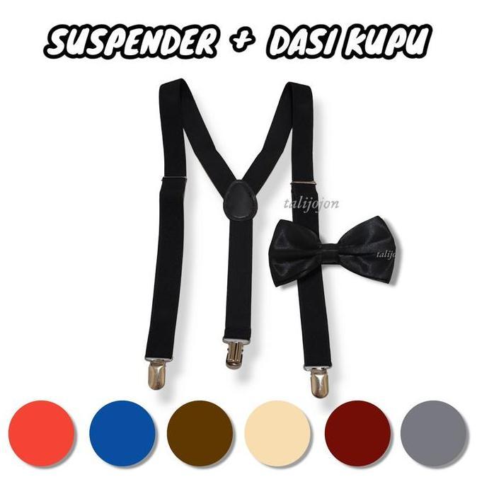 Dasi Kupu Kupu Suspender Pria Suspender Dewasa Suspender Anak Dasi Hitam Suspender Hitam Warna Lengk