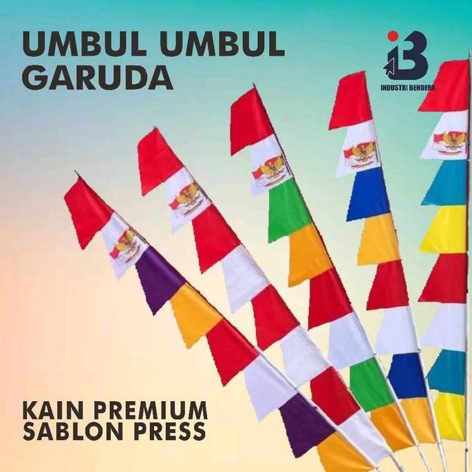 PREMIUM / 10 pcs bendera umbul umbul sablon pres garuda custom
