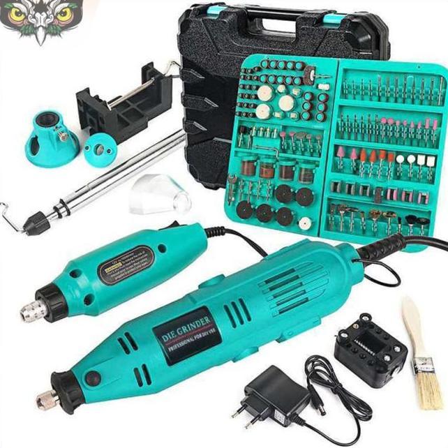 Full Set Mesin Bor Grinder Mini Poles Polisher Cutting Electric 350Pcs