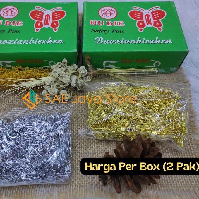 (1 BOX 2 PAK) PENITI KECIL SERBAGUNA MEREK LSWAN WARNA SILVER DAN GOLD / PENITI HIJAB / PENITI JILBA