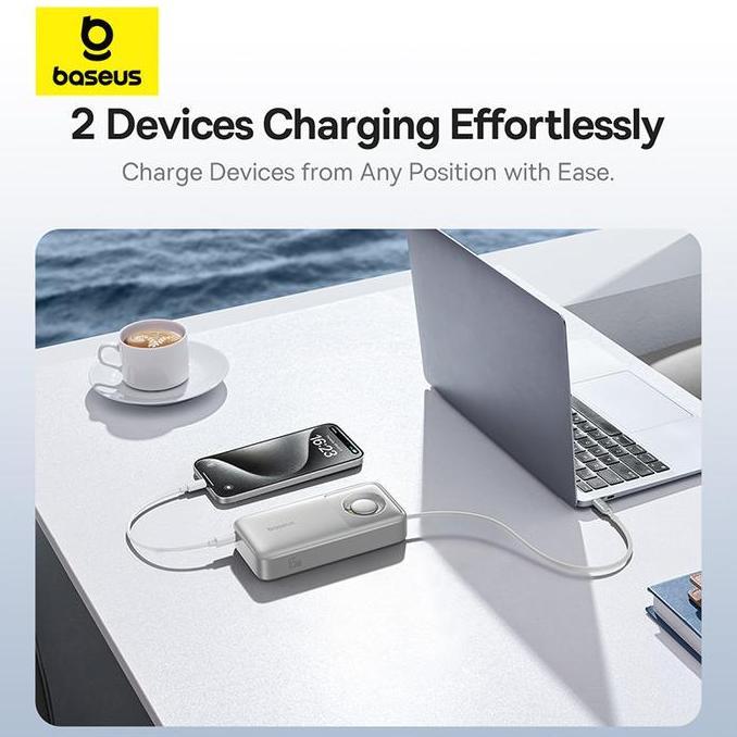 BASEUS Free2Pull Power Bank with Retractable Cable 20000mAh 65W Powerbank Fast Charging Baterai Char
