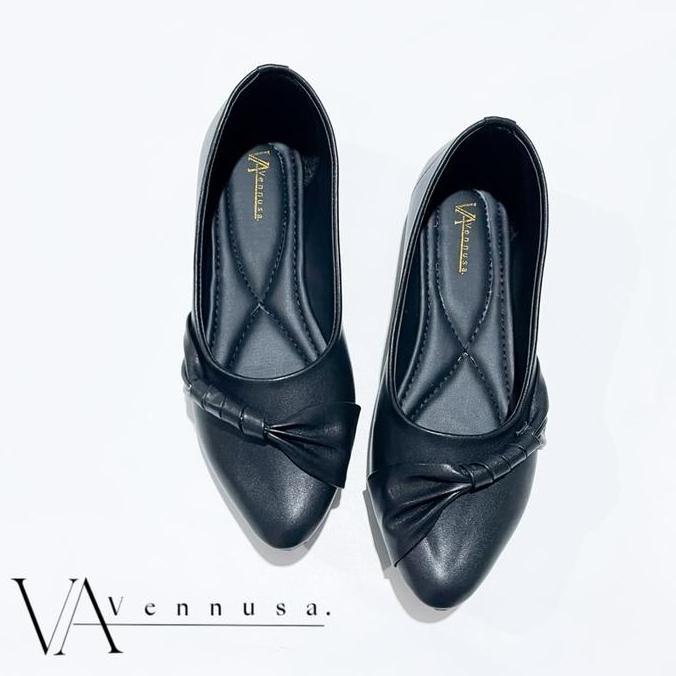 Good- Vennusa Sepatu Nita Flatshoes/Flatshoes Nita Hitam/Flatshoes Kerja Karet